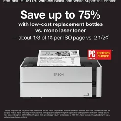 Epson® EcoTank® SuperTank® ET-M1170 Wireless Inkjet Monochrome Printer