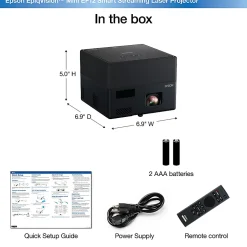 EpsonĀ® EpiqVision Mini EF12 Streaming Laser Projector, V11HA14020