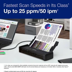 Epson® ES-200 Duplex Mobile Color Document Scanner with Auto Document Feeder