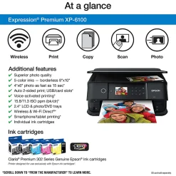 Epson® Expression® Premium XP-6100 Wireless Inkjet All-In-One Color Printer