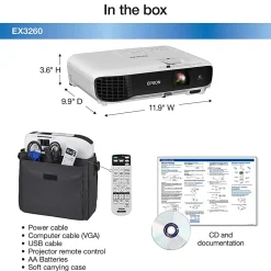 EpsonĀ® EX3260 SVGA 3LCD Projector, V11H842020