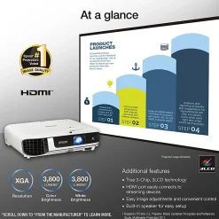 Epson® EX5280 XGA 3LCD Projector, V11H976020
