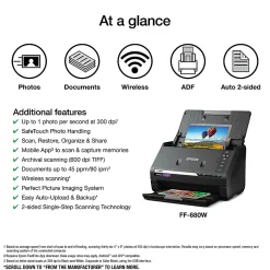 Epson® FastFoto® FF-680W High-Speed Wireless Desktop Photo Scanner