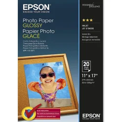 Epson® Glossy Photo Paper, Ledger Size (11" x 17)", Pack Of 20 Sheets