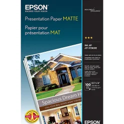 Epson® Inkjet Paper, Legal Size (8 1/2" x 14"), 90 (U.S.) Brightness, 27 Lb, White, Pack Of 100 Sheets