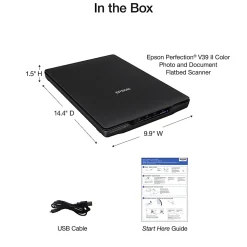Epson® Perfection V39 II Color Photo And Document Flatbed Scanner, Black, B11B268201