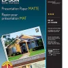 Epson® Presentation Paper, Matte White, Letter (8.5" x 11"), 100 Sheets Per Pack, 27 Lb, 90 Brightness