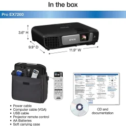 EpsonĀ® Pro EX7260 Wireless WXGA 3LCD Projector, V11H845020