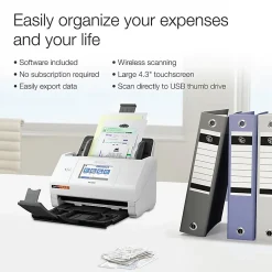 Epson® RapidReceipt™ Wireless Touchscreen Desktop Receipt And Color Document Scanner With Auto Document Feeder, RR-600W