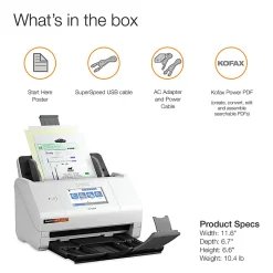 Epson® RapidReceipt™ Wireless Touchscreen Desktop Receipt And Color Document Scanner With Auto Document Feeder, RR-600W