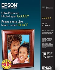 Epson® Ultra Premium Glossy Photo Paper, Letter Size (8 1/2