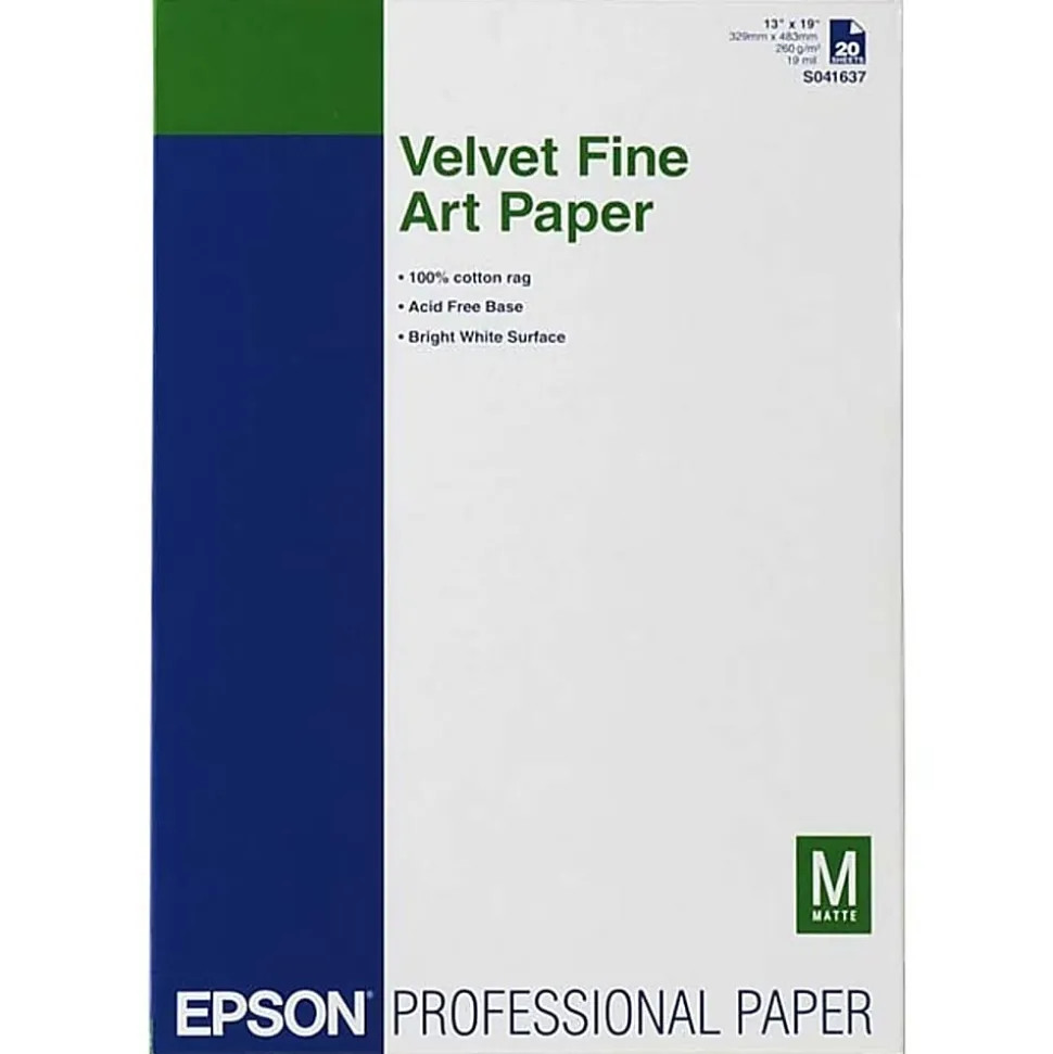 Epson® Velvet Fine Art Paper, 13" x 19", White
