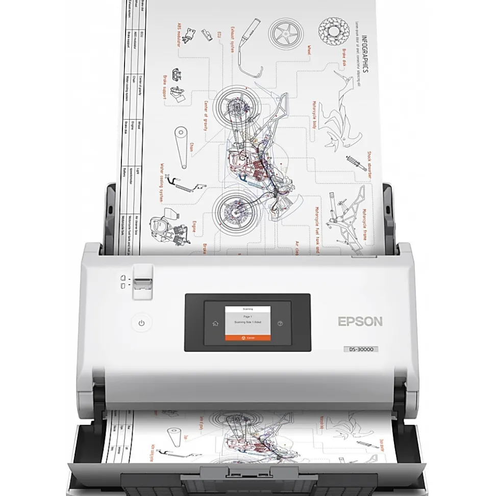 Epson WorkForce DS-30000 Large Format Sheetfed Scanner - 600 dpi Optical - 30-bit Color - 24-bit Grayscale - B11B256201