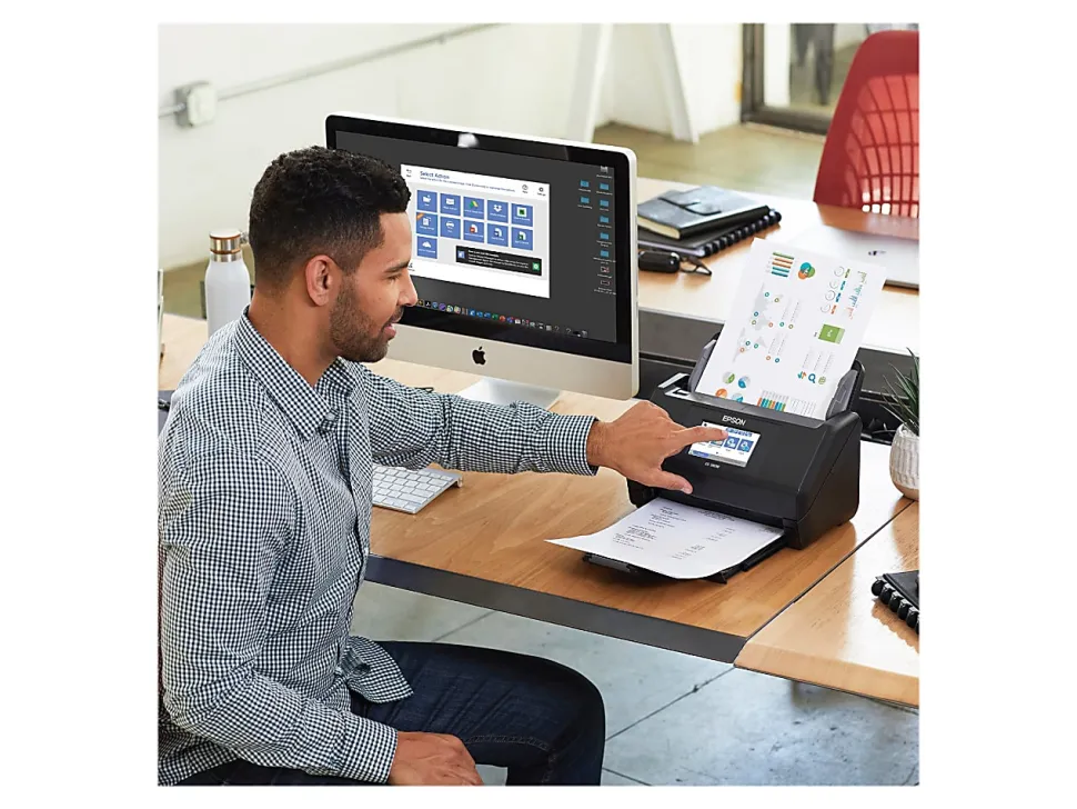 Epson® WorkForce® ES-580W Wireless Duplex Touchscreen Desktop Color Document Scanner with Auto Document Feeder