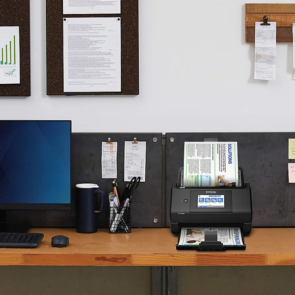Epson® WorkForce® ES-580W Wireless Duplex Touchscreen Desktop Color Document Scanner with Auto Document Feeder