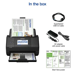 Epson® WorkForce® ES-580W Wireless Duplex Touchscreen Desktop Color Document Scanner with Auto Document Feeder