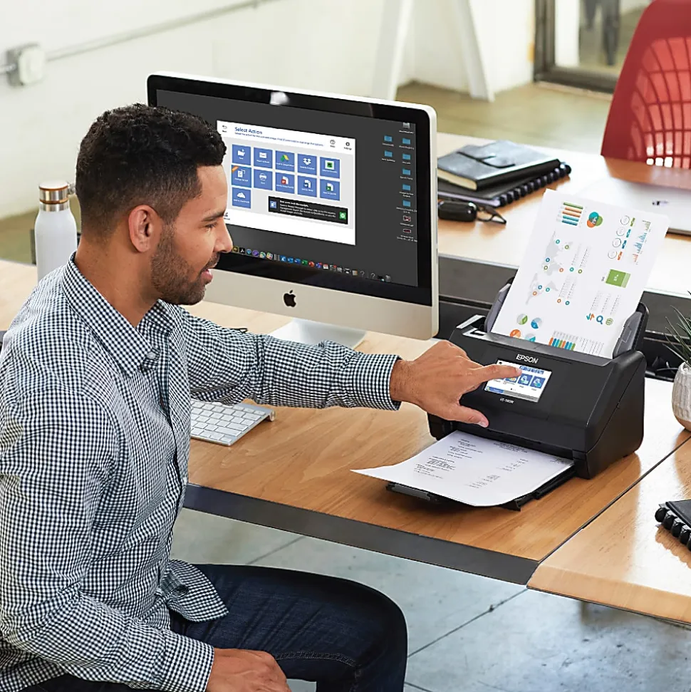 Epson® WorkForce® ES-580W Wireless Duplex Touchscreen Desktop Color Document Scanner with Auto Document Feeder