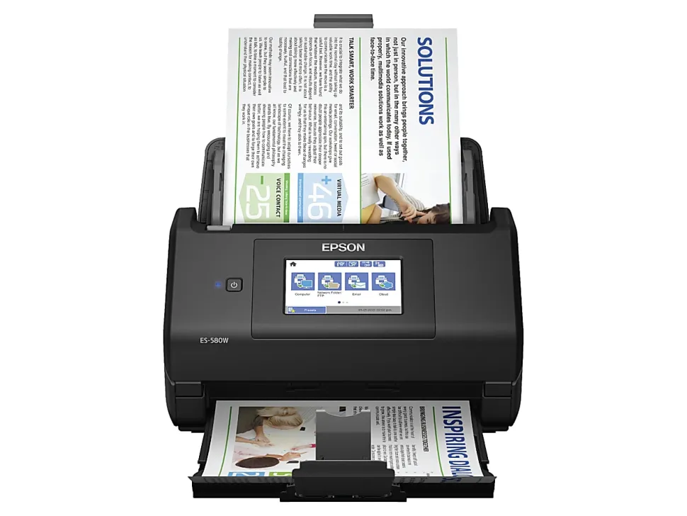 Epson® WorkForce® ES-580W Wireless Duplex Touchscreen Desktop Color Document Scanner with Auto Document Feeder