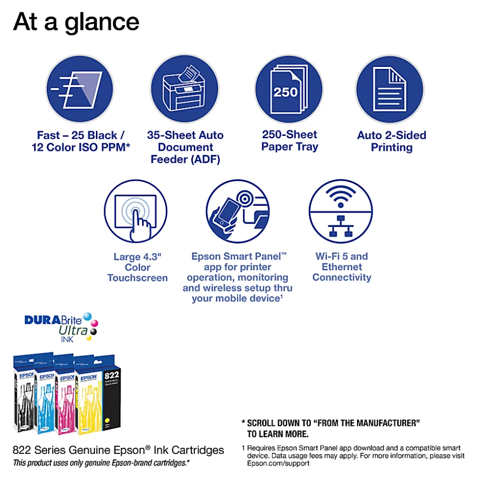 Epson® WorkForce® Pro WF-4820 Wireless Inkjet All-In-One Color Printer