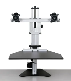 Ergo Desktop Electric Kangaroo Elite Stand, 27 1/2"H x 28"W x 28"D, Black, Standard Delivery