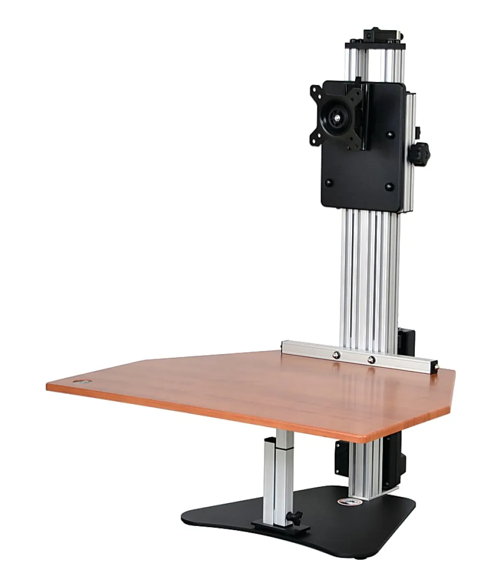 Ergo Desktop Electric Kangaroo Pro Stand, 27 1/2"H x 28"W x 28"D, Cherry, Standard Delivery
