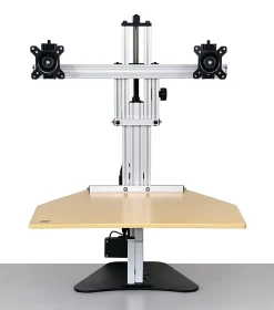 Ergo Desktop Electric Kangaroo Elite Stand, 27 1/2"H x 28"W x 28"D, Putty, Standard Delivery