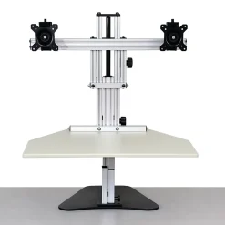 Ergo Desktop Kangaroo Elite 28"W Adjustable Height Desk Converter, Putty