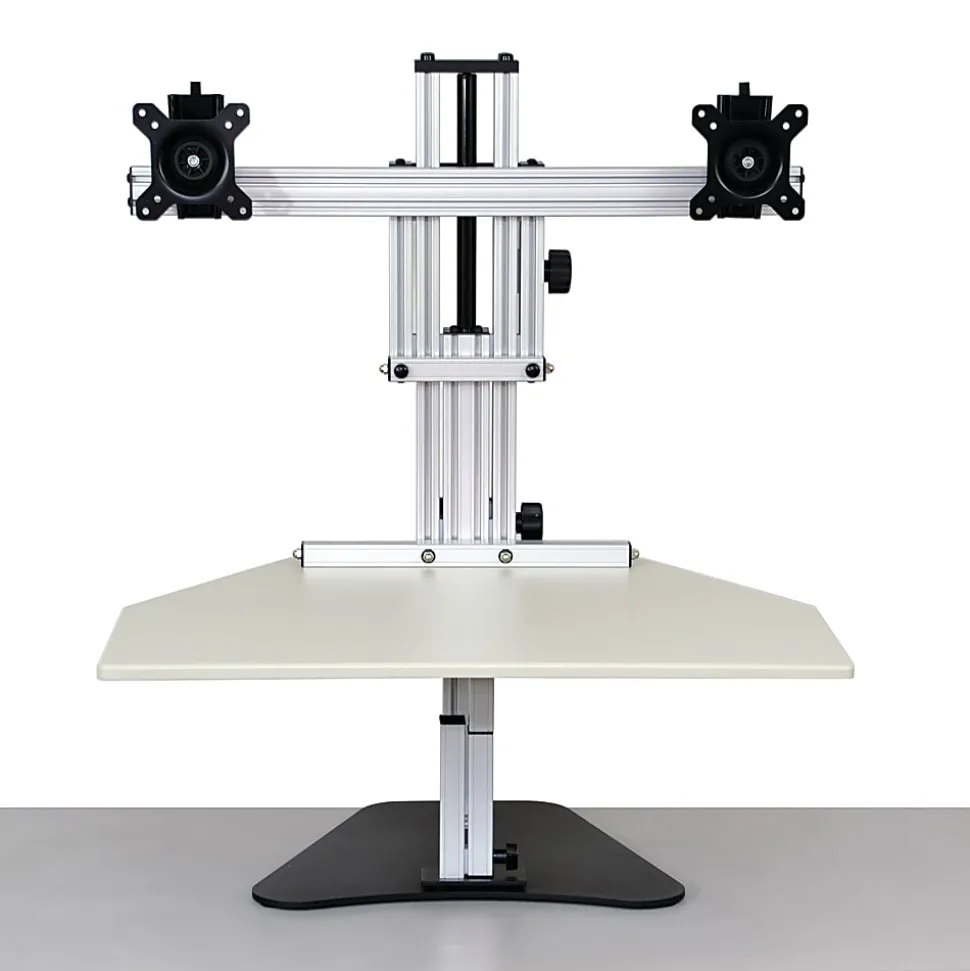 Ergo Desktop Kangaroo Elite 28"W Adjustable Height Desk Converter, Putty