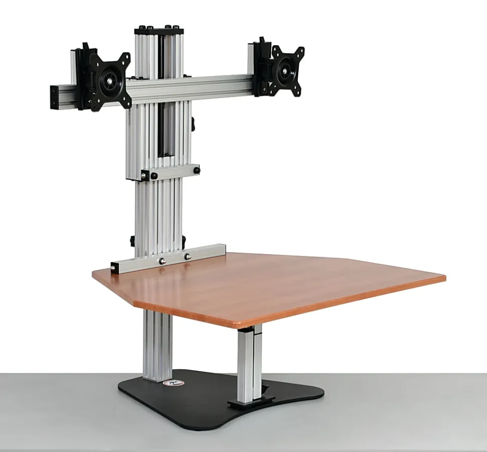 Ergo Desktop Kangaroo Elite 28"W Adjustable Height Desk Converter, Cherry