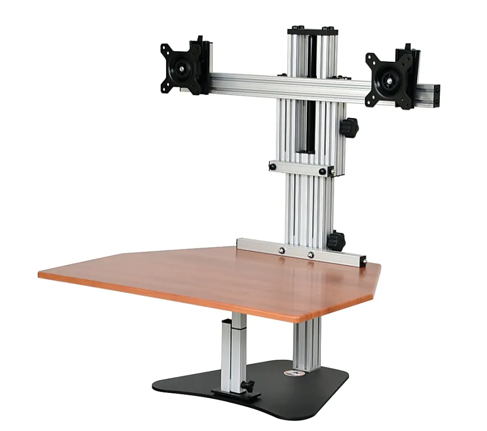 Ergo Desktop Kangaroo Elite 28"W Adjustable Height Desk Converter, Cherry