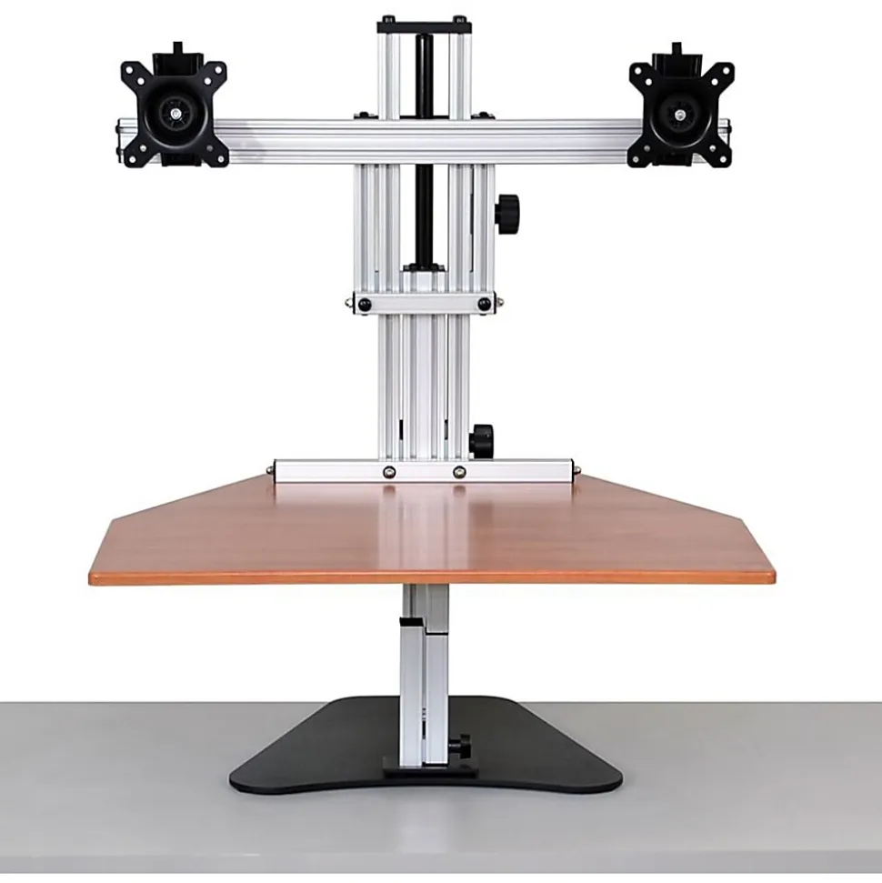 Ergo Desktop Kangaroo Elite 28"W Adjustable Height Desk Converter, Cherry