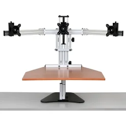 ERGO DESKTOP Kangaroo Tri-Elite Sit and Stand Workstation, Cherry, Fully Assembled - 30 lb Load Capacity - 24" Height x 26" Width - Steel - Cherry