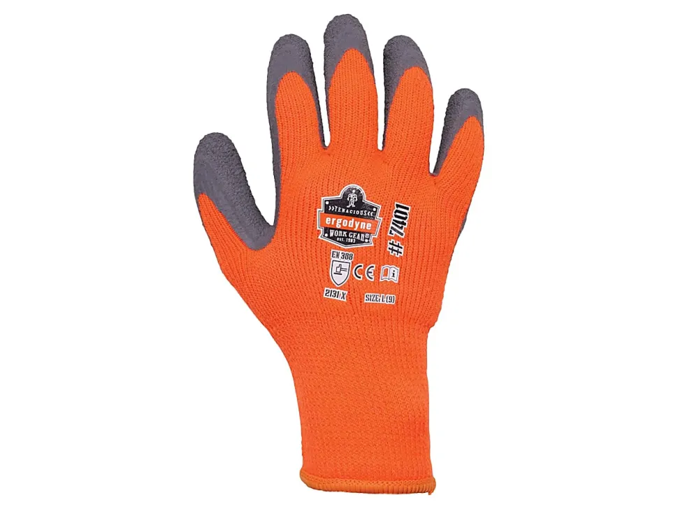 Ergodyne ProFlex 7401 Lightweight Winter Work Gloves, Large, Orange