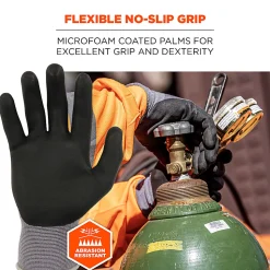 Ergodyne Proflex 7000-12PR Nitrile-Coated Cut-Resistant Gloves, Gray, Large, Set Of 12 Pairs