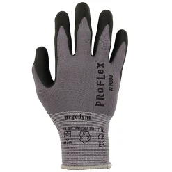 Ergodyne Proflex 7000-12PR Nitrile-Coated Cut-Resistant Gloves, Gray, Large, Set Of 12 Pairs