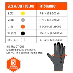 Ergodyne Proflex 7000-12PR Nitrile-Coated Cut-Resistant Gloves, Gray, Large, Set Of 12 Pairs