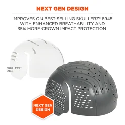 Ergodyne Skullerz 8945F(X) Next Generation Universal Bump Cap Inserts, Black, Pack Of 2 Inserts