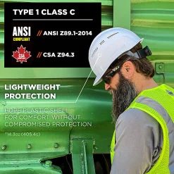 Ergodyne Skullerz 8966 Lightweight Cap-Style Vented Hard Hat, Lime