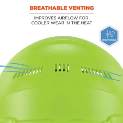 Ergodyne Skullerz 8966 Lightweight Cap-Style Vented Hard Hat, Lime