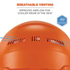 Ergodyne Skullerz 8966 Lightweight Cap-Style Vented Hard Hat, Orange