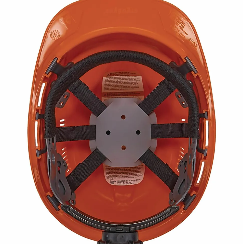 Ergodyne Skullerz 8966 Lightweight Cap-Style Vented Hard Hat, Orange