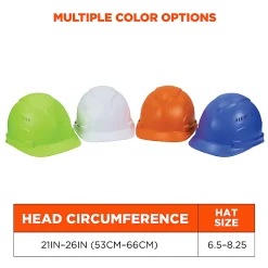Ergodyne Skullerz 8966 Lightweight Cap-Style Vented Hard Hat, Orange