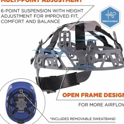Ergodyne Skullerz 8966 Lightweight Cap-Style Vented Hard Hat, Blue