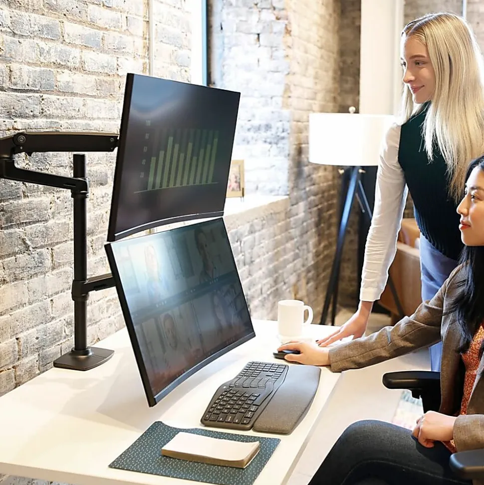 Ergotron Desk Mount for Monitor, Display, TV - Matte Black - Adjustable - 2 Display(s) Supported - 40" Screen Support - 45509224