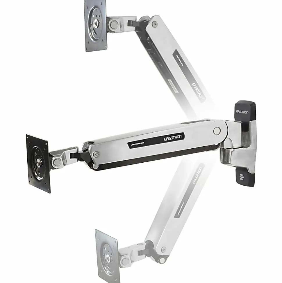 Ergotron Mounting Arm for Flat Panel Display, Notebook - Polished Aluminum - Adjustable - 42" Screen Support - 45361026
