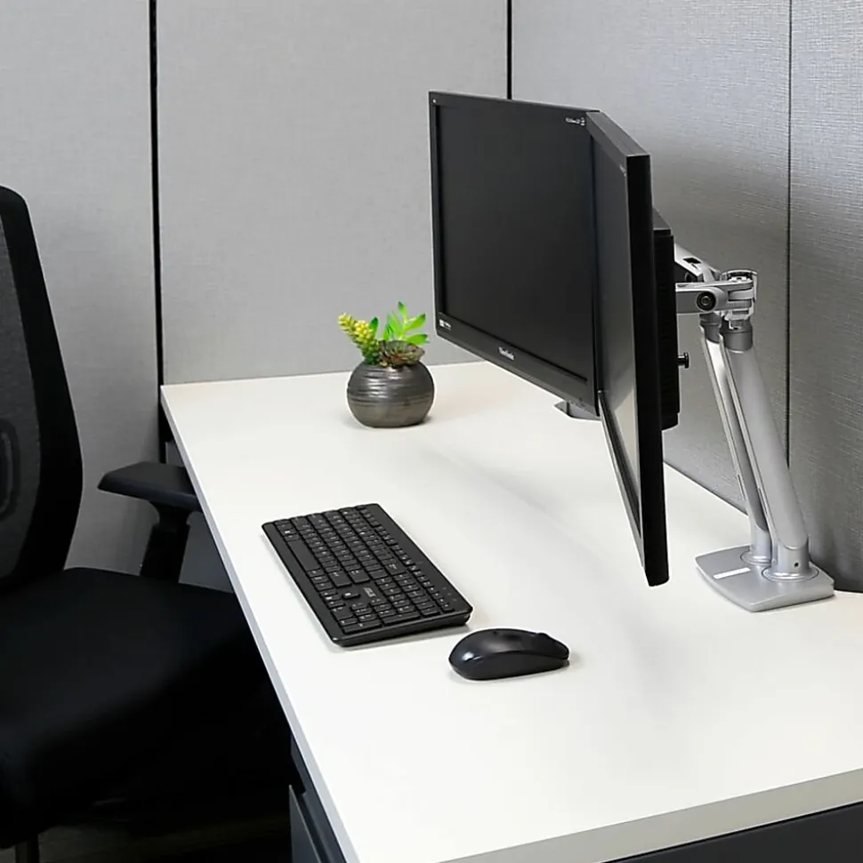 Ergotron Mounting Arm for Monitor, Display Screen, LCD Monitor, Polished Aluminum, Landscape/Portrait, 45496026