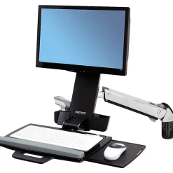 Ergotron StyleView Multi Component Mount for Notebook, Mouse, Keyboard, Monitor, Scanner - Polished Aluminum - 45266026