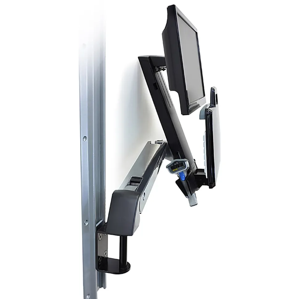 Ergotron StyleView Multi Component Mount for Notebook, Mouse, Keyboard, Monitor, Scanner - Polished Aluminum - 45266026