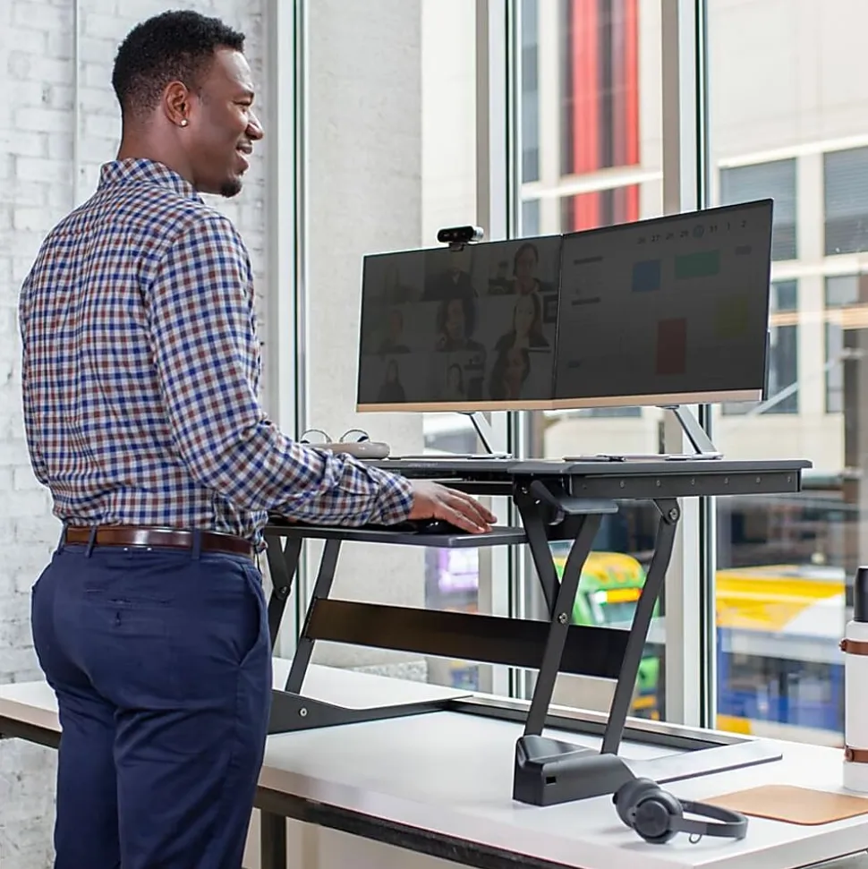 Ergotron WorkFit-TL 39"W Sit-Stand Desk Converter With Adjustable Height, Black