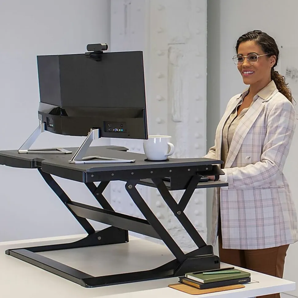 Ergotron WorkFit-TL 39"W Sit-Stand Desk Converter With Adjustable Height, Black